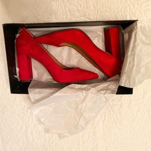 Banana Republic Suede Ruby Red Block Heel size 6.5